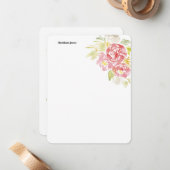 Watercolor flower personalized note card (Front/Back In Situ)