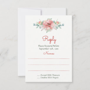 Watercolor Flower Reply Cards