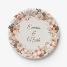 Watercolor Flower Round Dinner Plate