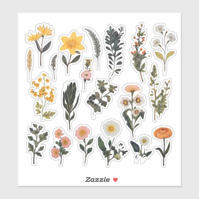Watercolor Flower Scrapbook Stationery (Sheet)