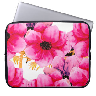 Watercolor flower seamless pattern background,beau laptop sleeve