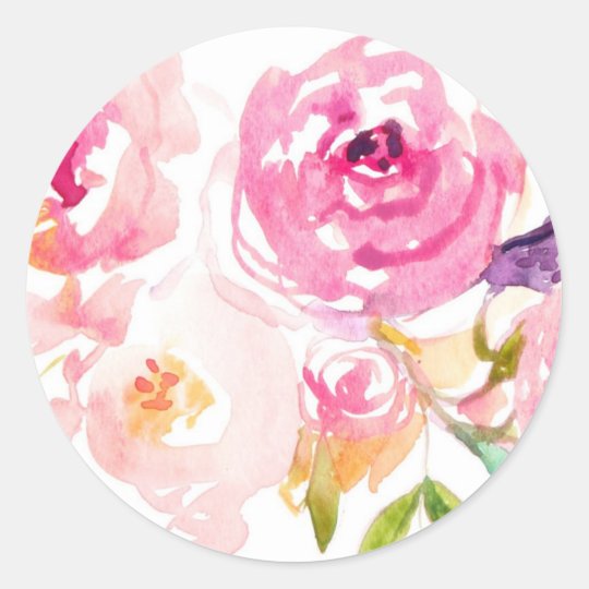 watercolor flower sticker zazzleca