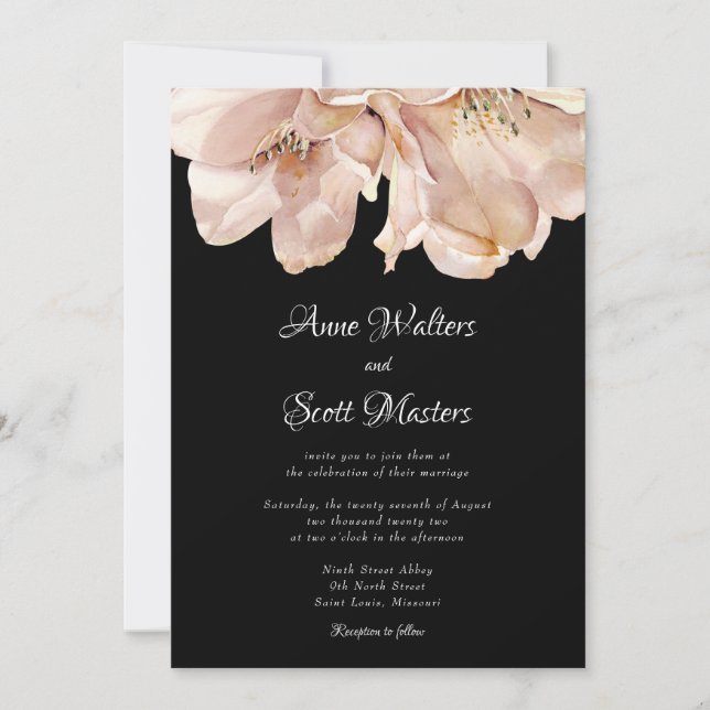Watercolor Flower Wedding Invitation (Front)