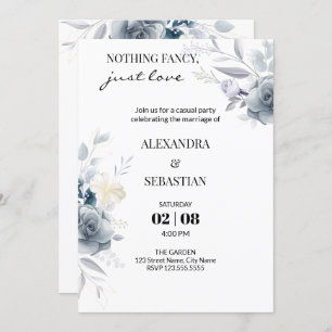 Watercolor Flower Wedding Reception Invitation