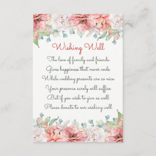 Watercolor Flower Wedding Wishing Well Cards