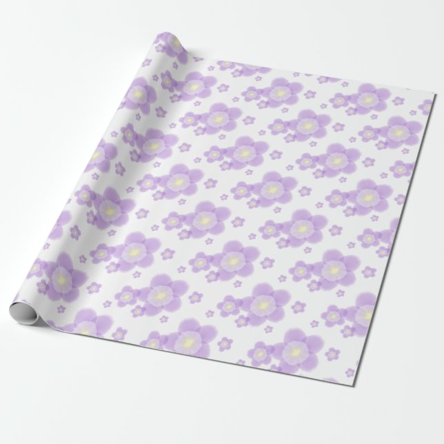 Watercolor Flower Wrapping Paper (Unrolled)