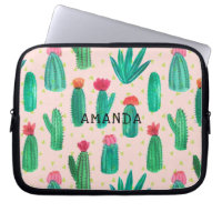 Watercolor Flowering Cactus Pattern Personalized