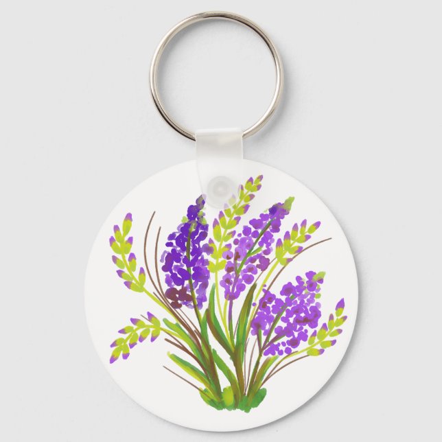 Watercolor Flowers 06  Keychain (Front)