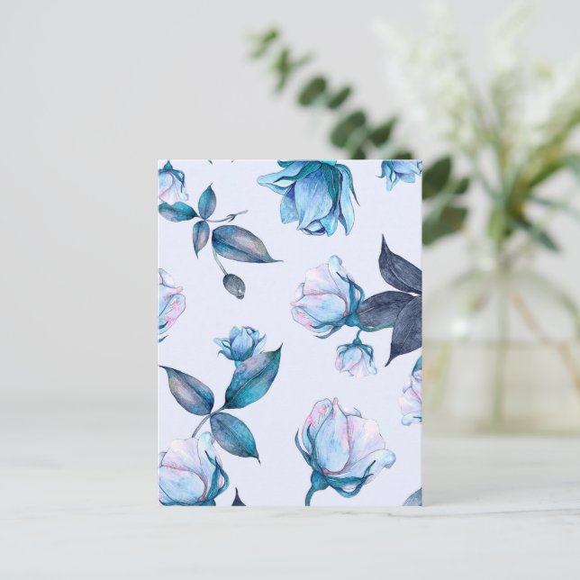Watercolor Flowers 10 Postcard (Standing Front)