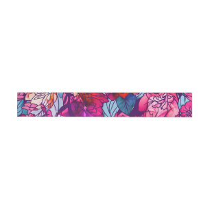Watercolor Flowers 16 Wrap Around Label