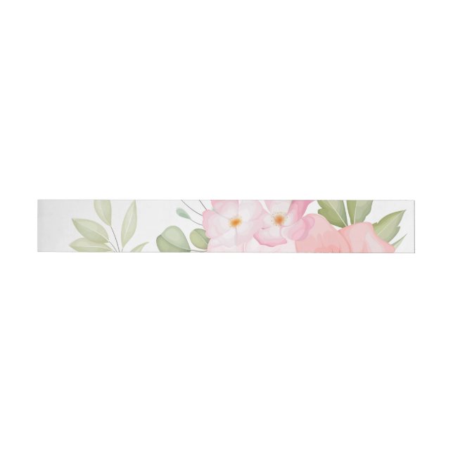 Watercolor Flowers 20 Wrap Around Label (Individual)
