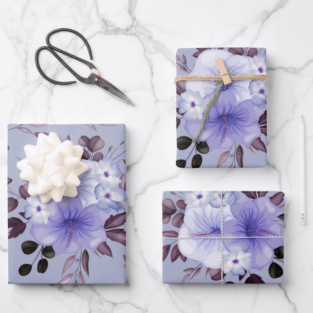 Watercolor Flowers 27 Wrapping Paper Sheet (Front)