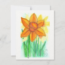 Watercolor Flowers-2 (4.25”x5.5”)  Flat Note Card