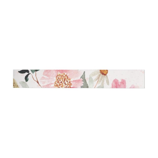 Watercolor Flowers 5 Wrap Around Label (Individual)