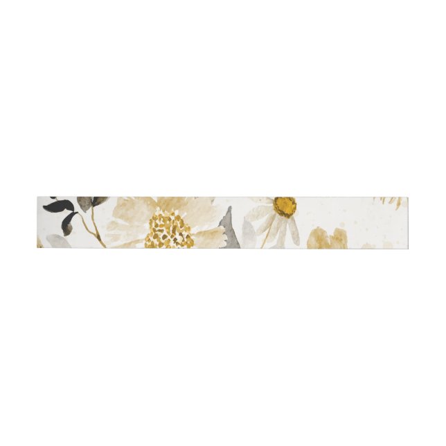 Watercolor Flowers 7 Wrap Around Label (Individual)