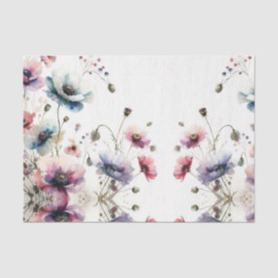 Watercolor Flowers Alcohol Ink Floral Tissue Paper