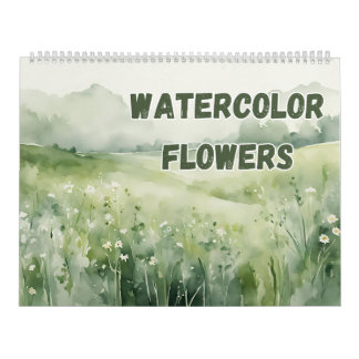 Watercolor Flowers and Flower Meadows Nature Lover Calendar