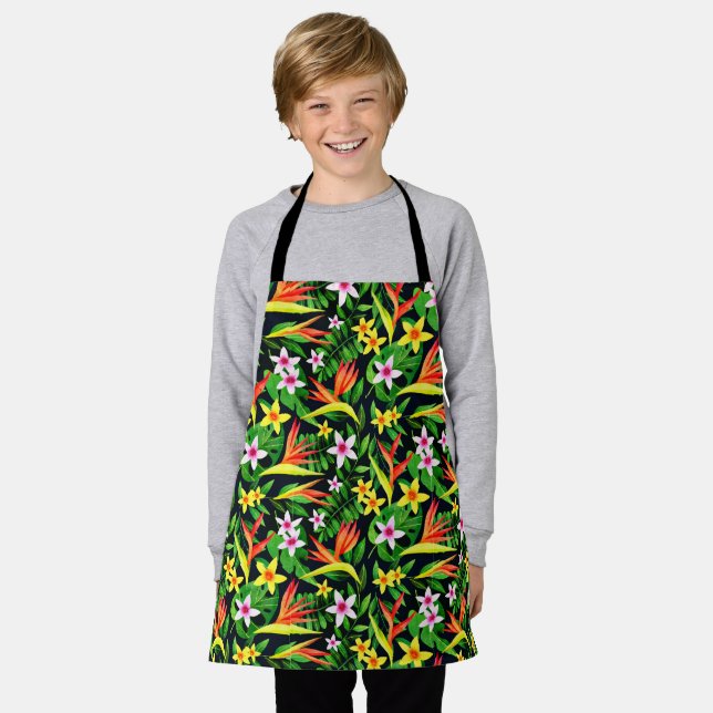 Watercolor Flowers And Fruit Floral Pattern-23768 Apron (Worn)