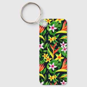 Watercolor Flowers And Fruit Floral Pattern-23768 Keychain