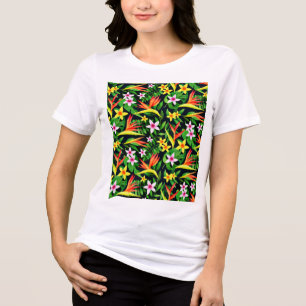 Watercolor Flowers And Fruit Floral Pattern-23768 Tri-Blend Shirt