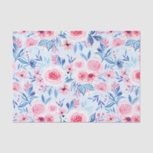 Watercolor flowers and leaves 2 tissue paper