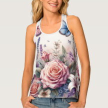 Watercolor Flowers and sea and seashells on beach