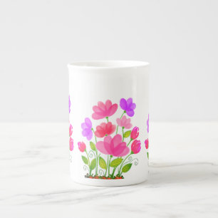 Watercolor Flowers Banquet Design-42704 Bone China Mug