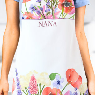 Watercolor Flowers – Birthday Gift for Nana Apron