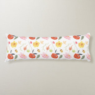 Watercolor Flowers Body Pillow