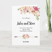Watercolor Flowers Bohemian Elegant Wedidng Boho