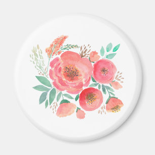 Watercolor flowers, bouquet . magnet