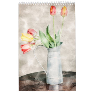 Watercolor Flowers Calendar