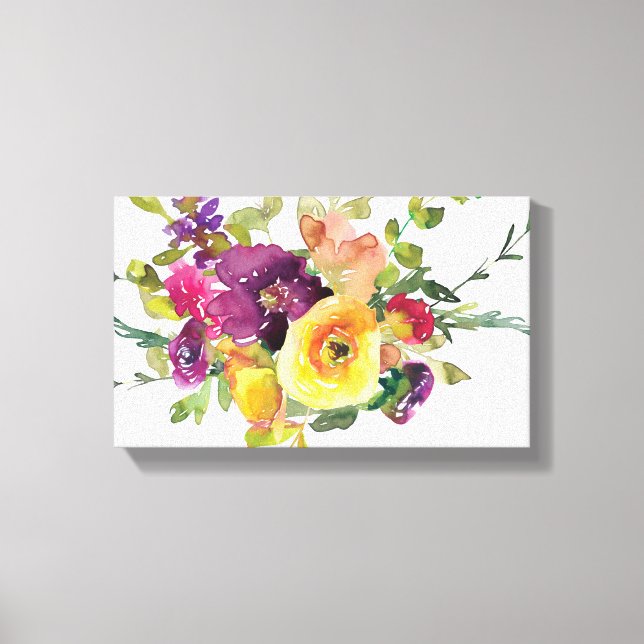 Watercolor flowers canvas print (Front)
