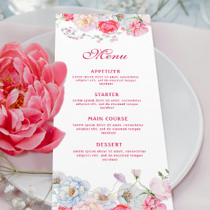 Watercolor Flowers Classic Menu