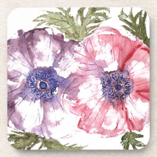 Watercolor flowers coaster