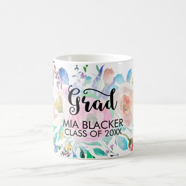 Watercolor Flowers Coffee Mug (Center)