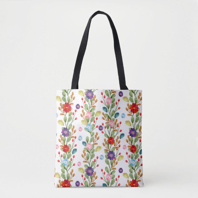 Watercolor Flowers Colourful Pattern-67488 Tote Bag (Front)