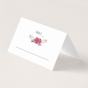 Watercolor Flowers Country Wedding Place Cards