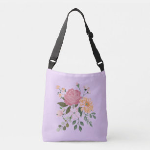 Watercolor flowers crossbody bag