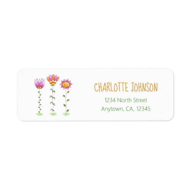 Watercolor Flowers Cute Doodle Painting (Front)