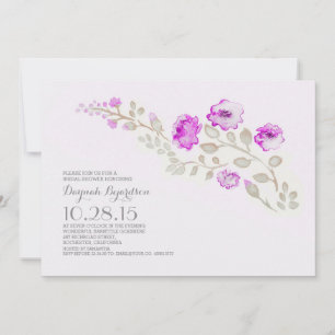 Watercolor flowers-cute floral bridal shower invitation