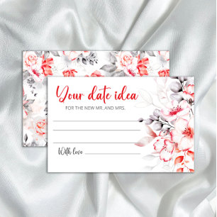 Watercolor Flowers Date night ideas. Date jar Stationery