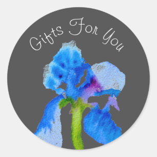 Watercolor flowers design Gift business branding Classic Round Sticker
