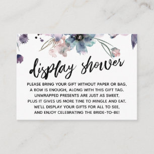 Watercolor Flowers Display Bridal Shower Enclosure Card