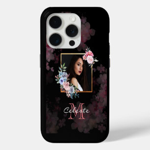 Watercolor Flowers & Floral Frame - Customize It iPhone 15 Pro Case