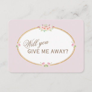 Watercolor Flowers Gold Will You Give Me Away Invitation