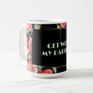 Watercolor Flowers - Golden Frame 1 Coffee Mug