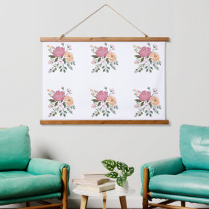 Watercolor flowers hanging tapestry