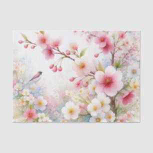 Watercolor Flowers in pastels colours  Tissue Paper
