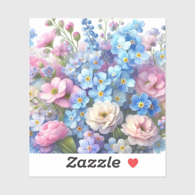 Watercolor Flowers in soft pastels  (Sheet)